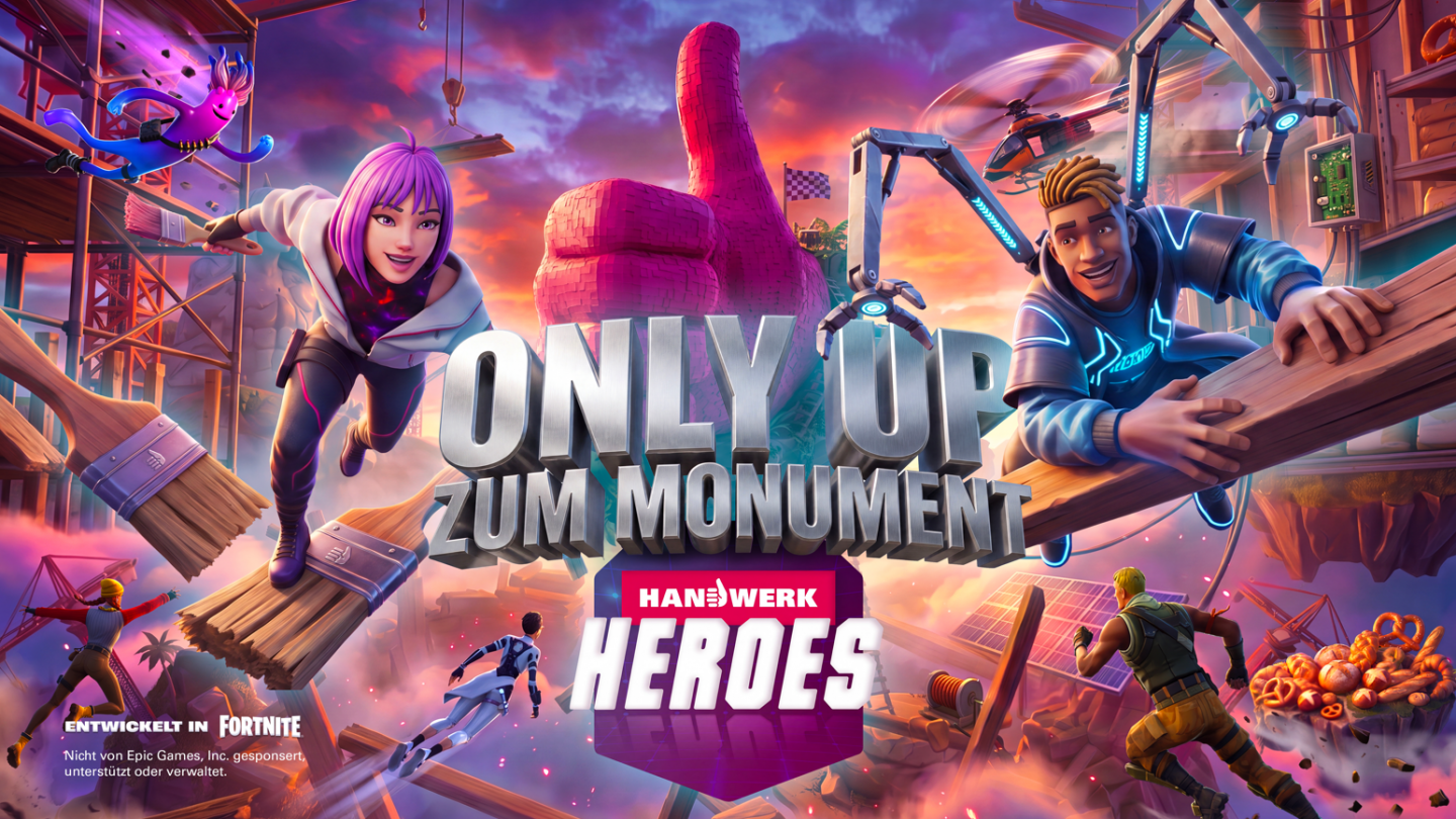 Werbeplakat in Gaming Optik für "ONLY UP"