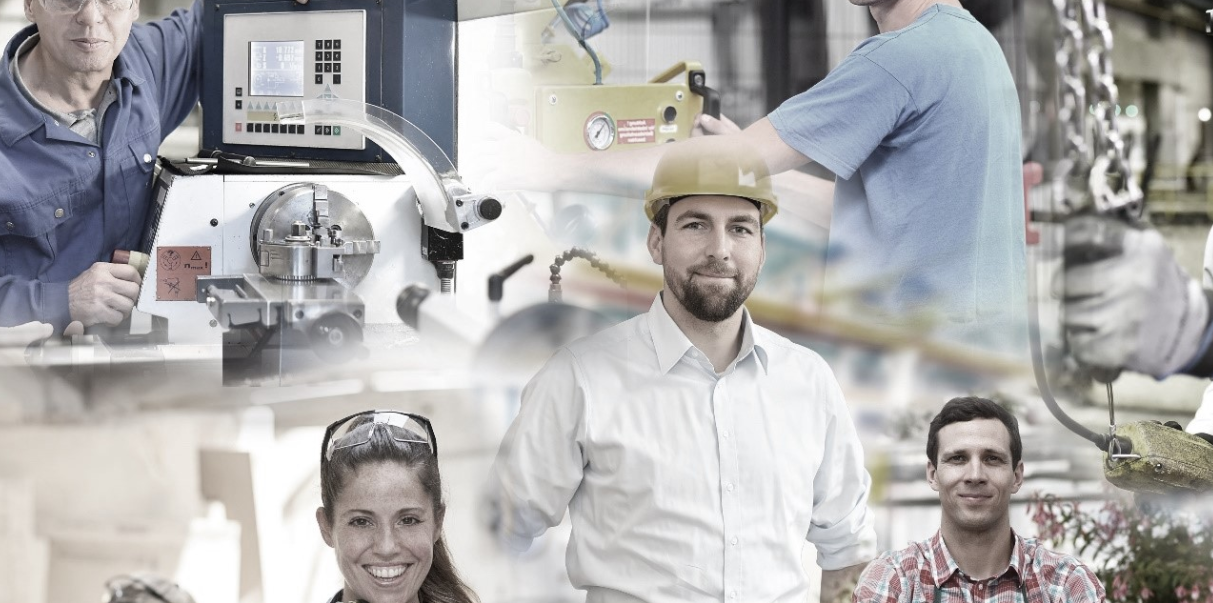 Header des Dokumentenservice mit HandwerkerInnen der verschiedensten Gewerke